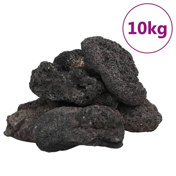 vidaXL Sopečn&eacute; kamene 10 kg čierne 10-30 cm