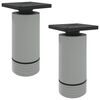 vidaXL Nohy n&aacute;bytku Nastaviteľn&aacute; 2 pcs Biela 64 x 64 x 100 mm PP