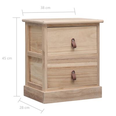 vidaXL Nočný stolík 38x28x45 cm, drevo paulovnie
