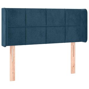 vidaXL Čelo postele so z&aacute;hybmi tmavomodr&aacute; 83x16x78/88 cm zamat