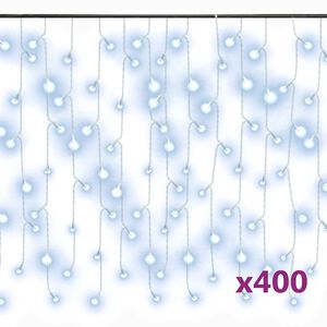 vidaXL LED sveteln&yacute; z&aacute;ves cenc&uacute;le 10 m 400 LED studen&aacute; biela 8 funkci&iacute;