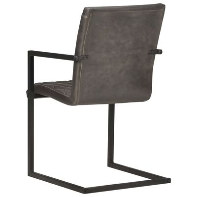 vidaXL Konzolové jedálenské stoličky 6 ks sivé pravá koža