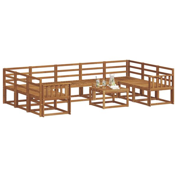 vidaXL Z&aacute;hradn&aacute; s&uacute;prava gaučov 10 pcs Pr&iacute;rodn&aacute; Pevn&eacute; ak&aacute;ciov&eacute; drevo