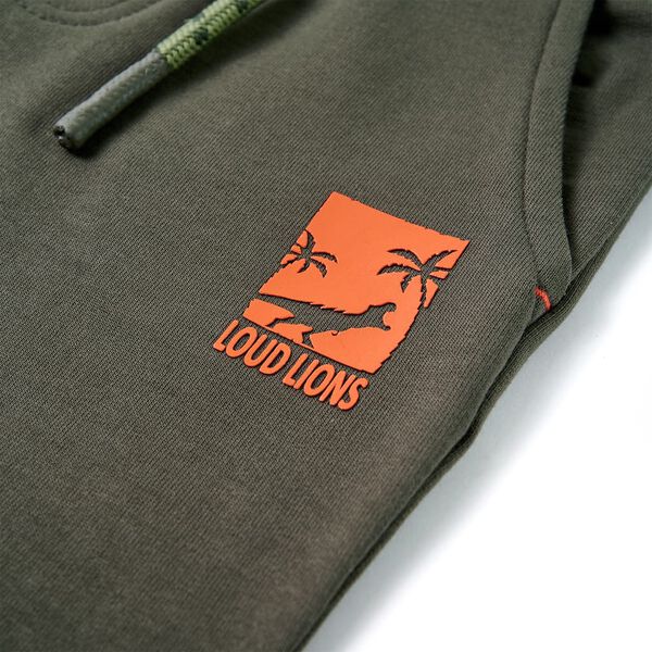 Detské kraťasy so šnúrkou tmavé kaki 104