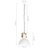 vidaXL Industri&aacute;lna z&aacute;vesn&aacute; lampa 25 W biela mangovn&iacute;k 42 cm okr&uacute;hla E27