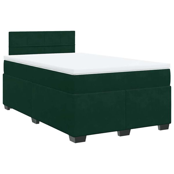 vidaXL Boxspring posteľ s matracom, tmavozelen&aacute; 120x190cm, zamat