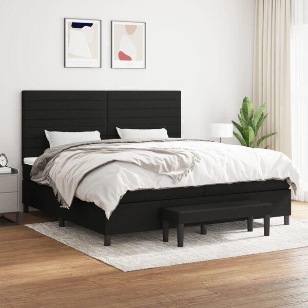 vidaXL Boxspring posteľ s matracom čierna 200x200 cm l&aacute;tka