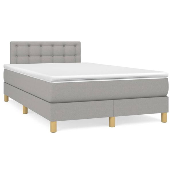 vidaXL Boxspring posteľ s matracom bledosiv&aacute; 120x200 cm l&aacute;tka