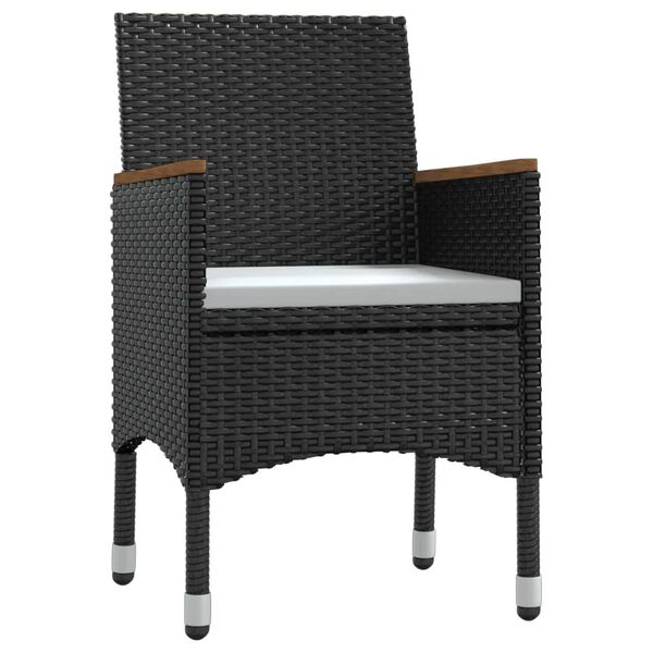 vidaXL 7-dielna záhradná jedálenská súprava s vankúšmi čierna