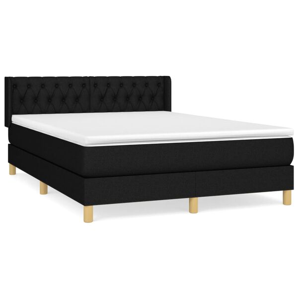 vidaXL Boxspring posteľ s matracom čierny 140x190 cm l&aacute;tka