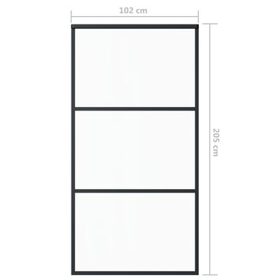 vidaXL Posuvné dvere s kovaním ESG sklo a hliník 102x205 cm