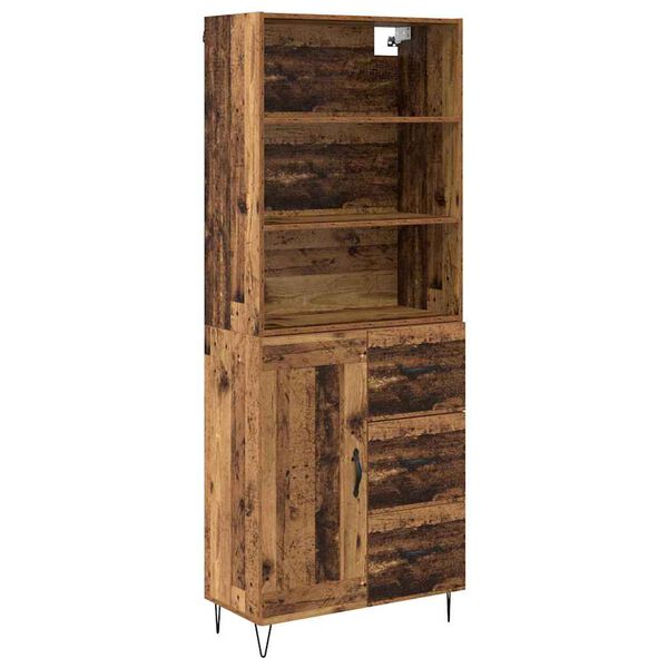 vidaXL Highboard so z&aacute;suvkou 2 pcs Star&eacute; drevo Kompozitn&eacute; drevo