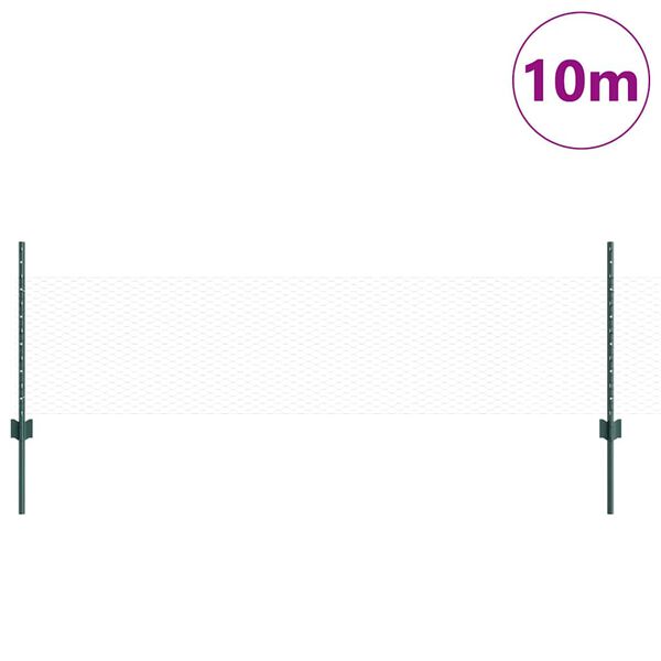 vidaXL Plot s podperou Zelen&aacute; 0,5 x 10 m Ocel a PVC