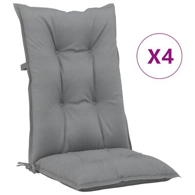 vidaXL Podložky na záhradné stoličky, vysoké operadlo 4 ks 120x50x7 cm