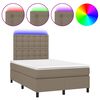 vidaXL Boxspring posteľ s matracom a LED sivohned&aacute; 120x190 cm l&aacute;tka