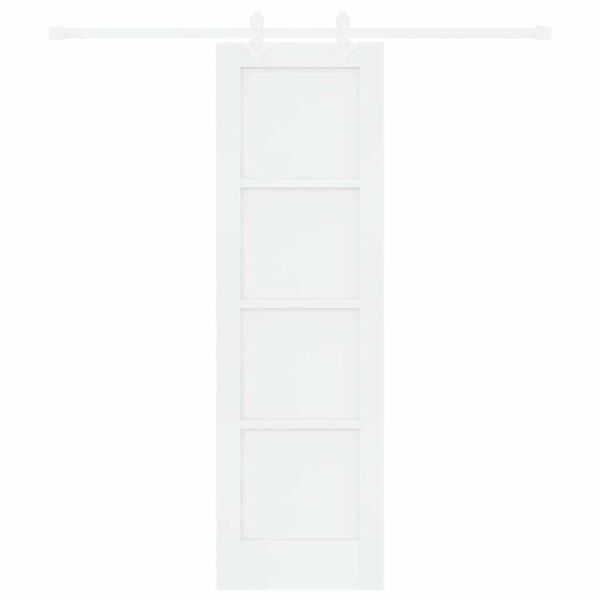 vidaXL Posuvn&eacute; dvere Biela 61 x 198,5 cm Mas&iacute;vne borovicov&eacute; drevo