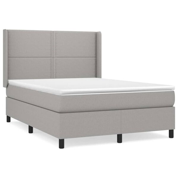vidaXL Boxspring posteľ s matracom bledosiv&aacute; 140x200 cm l&aacute;tka