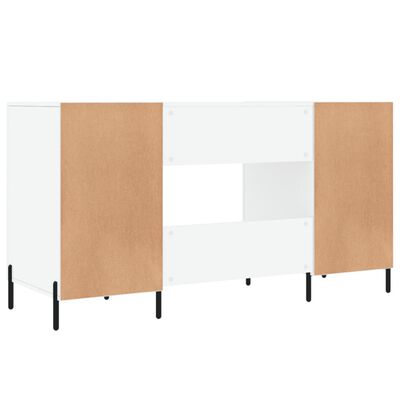vidaXL Stôl lesklý biely 140x50x75 cm spracované drevo