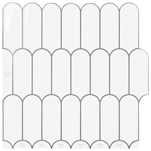 vidaXL Dlaždica s per&iacute;m 10 pcs Biela &scaron;ed&aacute; 30 x 30 cm Polyuret&aacute;n a PET