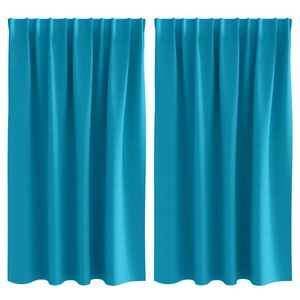 vidaXL Z&aacute;clony na zatemnenie s kr&uacute;žkami 2 pcs Tyrkysov&aacute; 140 x 140 cm