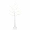 vidaXL Brezov&yacute; vianočn&yacute; stromček Biela 22 x 22 x 120 cm Plast 174 LED