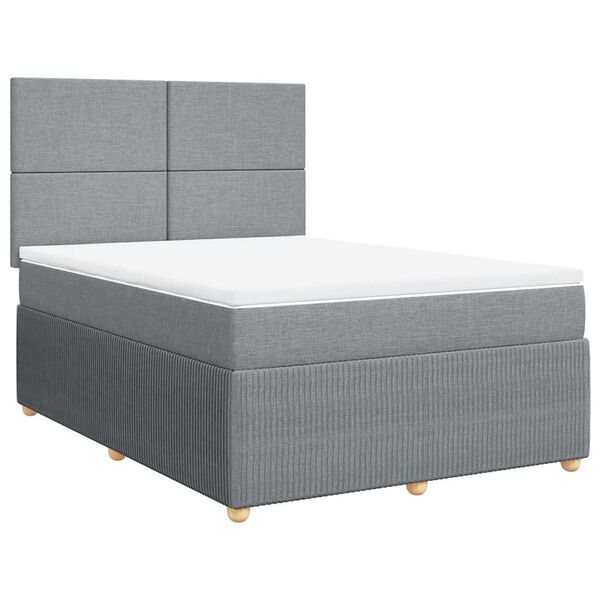 vidaXL Boxspring posteľ s matracom svetlosiv&aacute; 100x200 cm l&aacute;tka