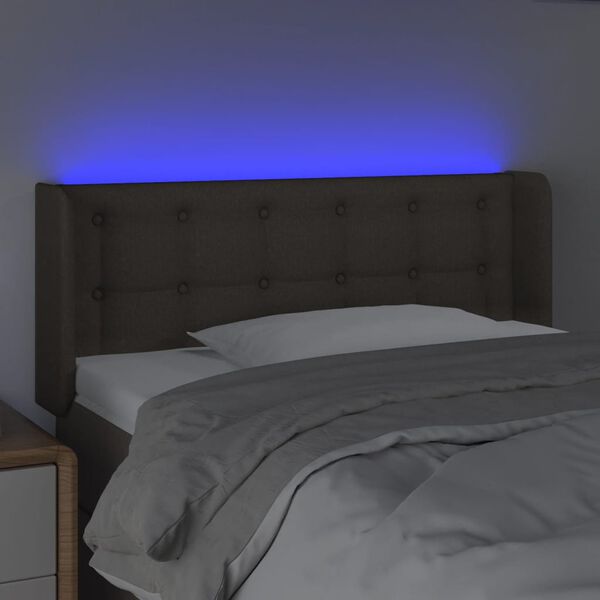 vidaXL Čelo postele s LED sivohned&eacute; 103x16x78/88 cm l&aacute;tka