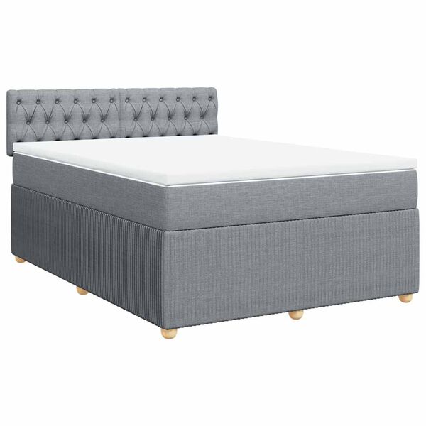 vidaXL Boxspring posteľ s matracom bledosiv&aacute; 140x200 cm l&aacute;tka