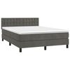 vidaXL Posteľn&yacute; r&aacute;m boxspring s matracom tmavosiv&yacute; 140x200 cm zamat