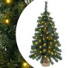 vidaXL Mini vianočn&yacute; stromček 60 cm 25 LED Tepl&aacute; biela PVC Zelen&aacute;