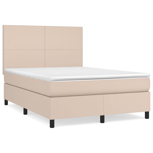 vidaXL Boxspring posteľ s matracom kapuč&iacute;nov&aacute; 140x200 cm umel&aacute; koža