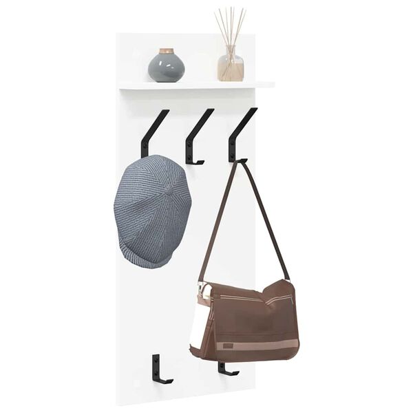 vidaXL Ve&scaron;iak na stenu N&aacute;stenn&yacute; Biela 40 x 10 x 90 cm Kompozitn&eacute; drevo