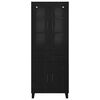 vidaXL Highboard 2 pcs Čierny dub Drevovl&aacute;knit&aacute; doska a sklo