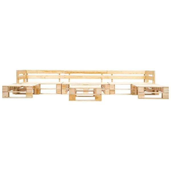 vidaXL 6-dielna z&aacute;hradn&aacute; s&uacute;prava z paliet, siv&eacute; podložky, drevo