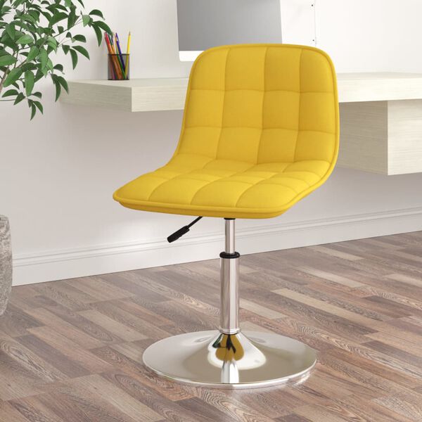 vidaXL Otočn&aacute; jed&aacute;lensk&aacute; stolička horčicovo-žlt&aacute; l&aacute;tkov&aacute;