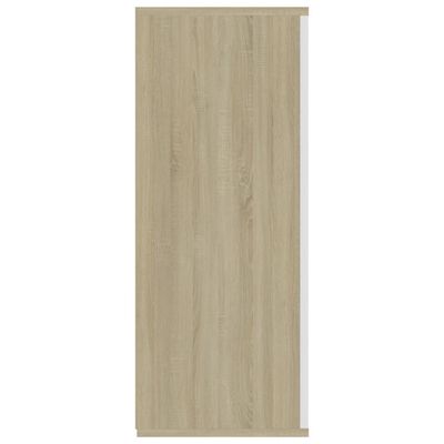 vidaXL Komoda, biela a dub sonoma 105x30x75 cm, kompozitné drevo