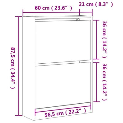 vidaXL Botník betónovo sivý 60x21x87,5 cm kompozitné drevo