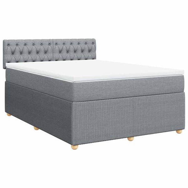vidaXL Boxspring posteľ s matracom svetlosiv&aacute; 100x200 cm l&aacute;tka