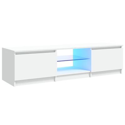 vidaXL TV skrinka s LED svetlami biela 140x40x35,5 cm