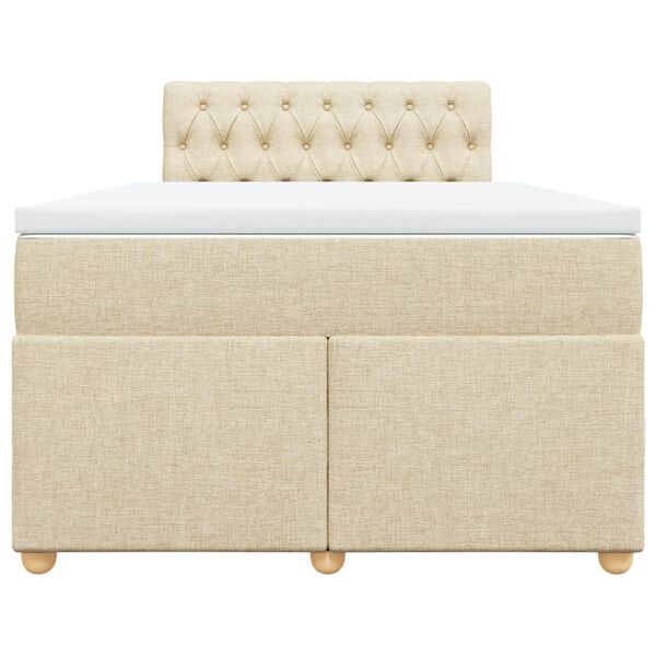 vidaXL Boxspring posteľ s matracom kr&eacute;mov&yacute; 120x200 cm l&aacute;tka