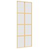 vidaXL Posuvné dvere zlaté 76x205 cm matné ESG sklo a hliník