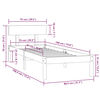 vidaXL Posteľný rám čierny drevený masív 75x190cm malé jednolôžko