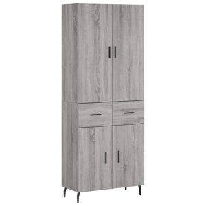 vidaXL Vysok&aacute; skrinka siv&yacute; dub sonoma 69,5x34x180 cm spracovan&eacute; drevo