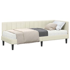 vidaXL Rohov&yacute; r&aacute;m postele s matracom 2 ks Kr&eacute;mov&aacute; 80 x 200 cm Zamat