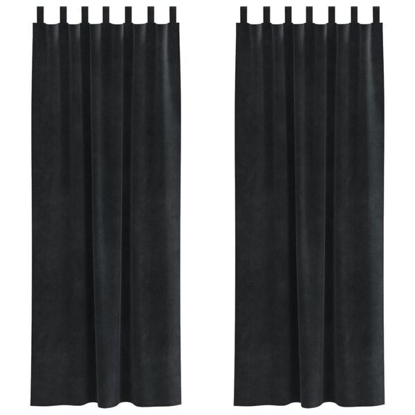 vidaXL Zatemňovacie z&aacute;vesy 2 pcs Čierna 140 x 260 cm Zamat