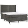 vidaXL Posteľn&yacute; r&aacute;m boxspring s matracom tmavosiv&yacute; 140x190 cm zamat