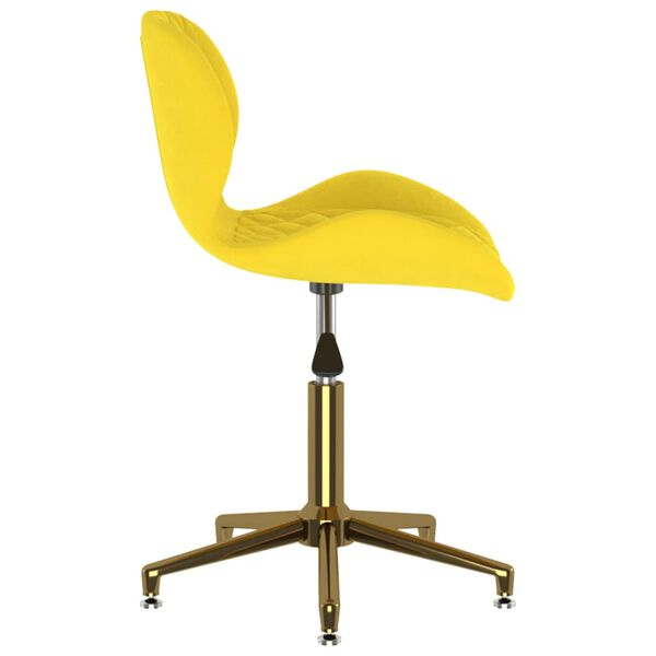 vidaXL Otáčacie jedálenské stoličky 4 ks žlté zamatové