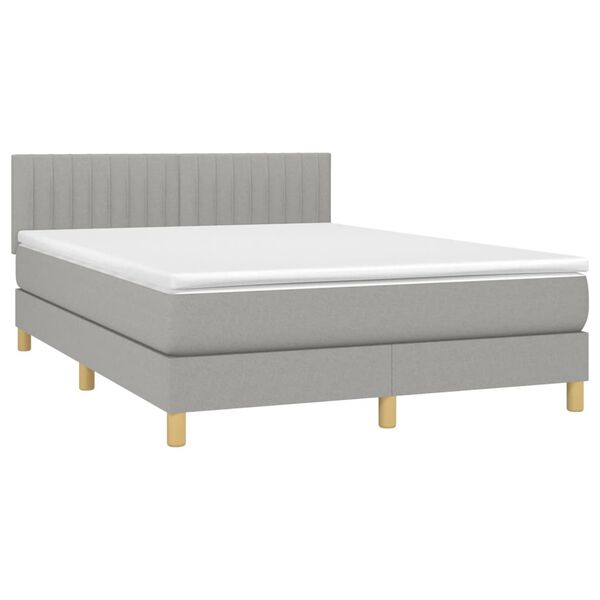 vidaXL Boxspring posteľ s matracom bledosiv&yacute; 140x190 cm l&aacute;tka