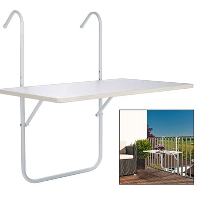 HI Balkónový skladací stôl biely 60x40x1,2cm