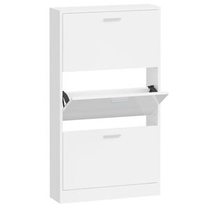 vidaXL Botn&iacute;k biela, vysok&yacute; lesk 59x17x108 cm spracovan&eacute; drevo